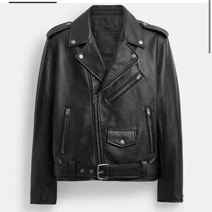 Men’s Coach Leather Moto Jacket